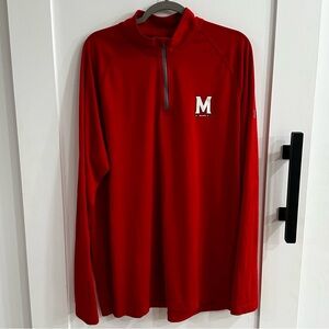 Under Armour Maryland Terrapins 1/4 Zip Pullover Red HeatGear Loose 2XL
